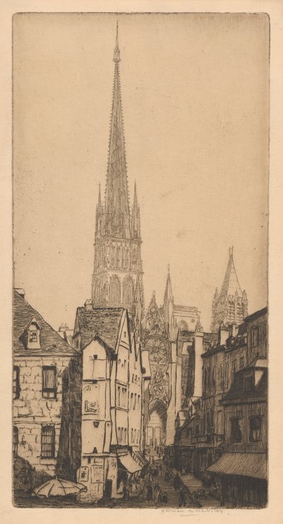 Spire of Rouen Cathedral, La Fl?che, Rouen af Herman Armour Webster