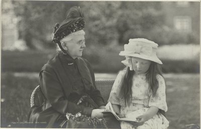 Portræt af Emma, ​​Dronning Regent af Holland, og Juliana, Dronning af Holland af Herman Deutmann
