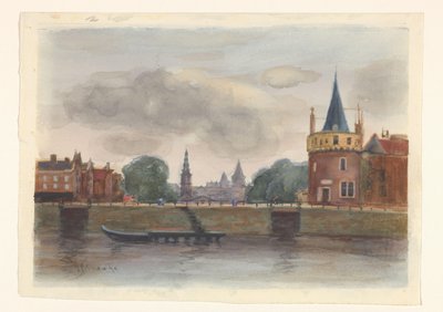Udsigt over Schreierstoren i Amsterdam af Herman Eduard Knaake (signed by artist)