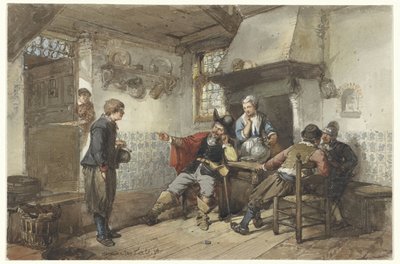 Nogle mænd og en soldat på en kro af Herman Frederik Carel ten Kate