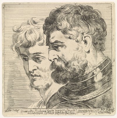 Studie af to hoveder af Herman Gillis