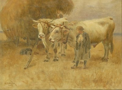 Skitse til The Harvesters, 1907. af Herman Hartwich