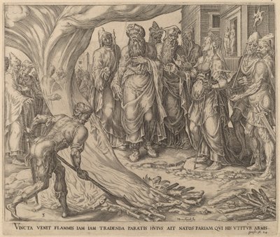 Tamar bragt til henrettelse af Herman Jansz Muller after Maerten van Heemskerck