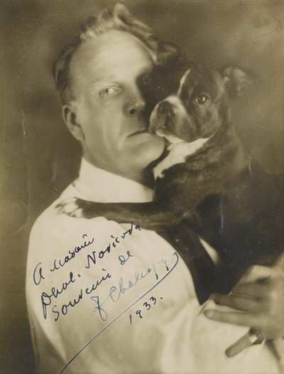 Portræt af sangeren Feodor Ivanovich Chaliapin 1873-1938, ca. 1930. af Herman Mishkin