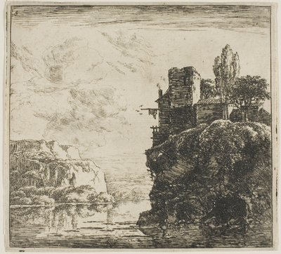 En flod mellem klipper, fra serien Set of Landscapes af Herman Naijwincx