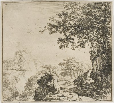 Mountainous Landscape with a Road, fra serien Set of Landscapes af Herman Naijwincx