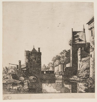 Die Wittevrouwen-Poort i Utrecht af Herman Saftleven