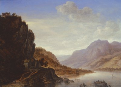 Bjergrigt flodlandskab af Herman the Younger Saftleven