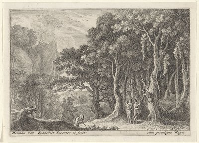 Satyr samler frugt Landskaber med satyrer (serietitel) af Herman van Swanevelt