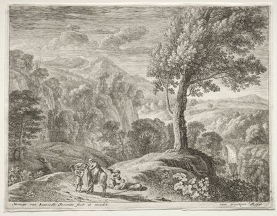 Det store træ og kaskaden, ca. 1652-1654. af Herman van Swanevelt
