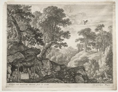 The Penitents: Landskab med St. Paul og Anthony af Herman van Swanevelt