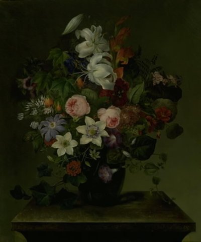 Blomsterbuket med snerle og efeu af Hermania Neergaard