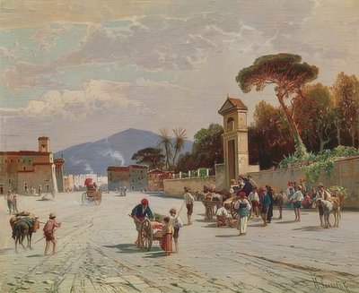 Det sydlige gadebillede af Hermann David Salomon Corrodi