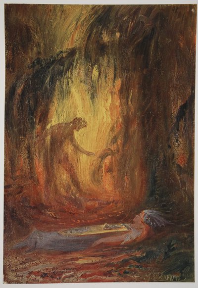 Brunnhildes opvågnen, 1906 af Hermann Hendrich