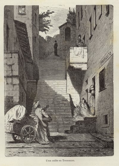 En gade i Tremezzo af Hermann Kaulbach
