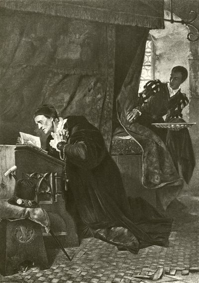 Louis XI og Oliver Le Dain (gravering) af Hermann Kaulbach