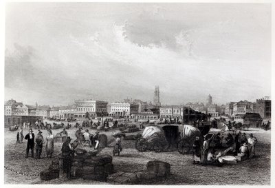 Am Kai Levee i New Orleans, ca. 1840 (bW-foto) af Hermann Meyer