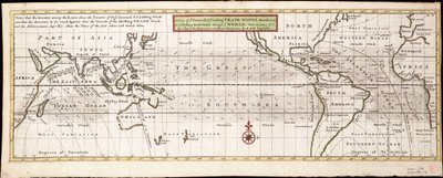 Et billede af de generelle og kystnære passatvinde, monsuner eller de skiftende passatvinde gennem verden, variationer ... i henhold til de nyeste og mest nøjagtige observationer, ca. 1715 (koloreret stik) af Hermann Moll