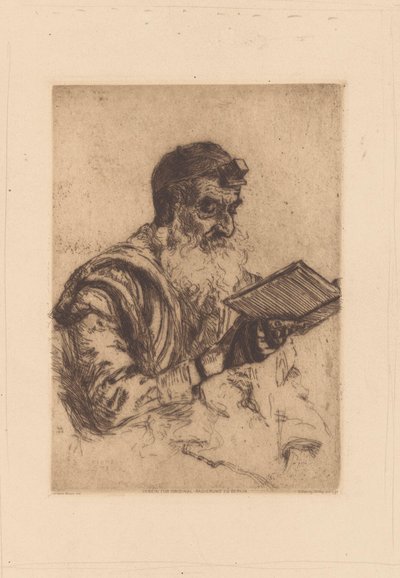 Bedende jødisk mand af Hermann Struck (signed by artist)