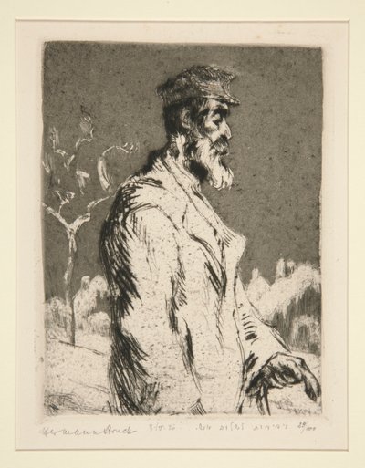 Mandsfigur, halvlang af Hermann Struck