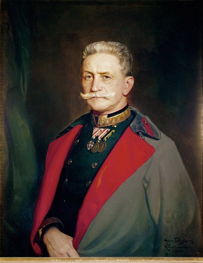 Den østrigske feltmarskal Franz Conrad von Hoetzendorf ... (olie på lærred) af Hermann Torggler