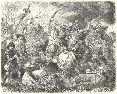 En hunnerhær slog tilbage på slagmarken af Hermann Vogel