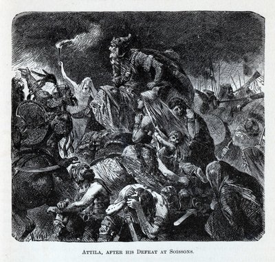 Attila efter hans nederlag ved Soissons, 1882 af Hermann Vogel