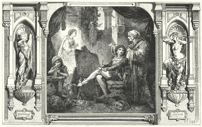 Dante Alighieri i Giottos studie, det 14. århundrede af Hermann Vogel