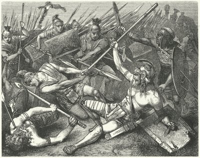 Spartacus død, 71 f.Kr af Hermann Vogel
