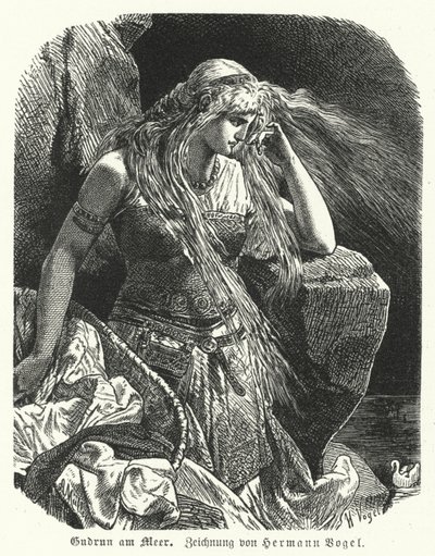 Gudrun ved havet af Hermann Vogel