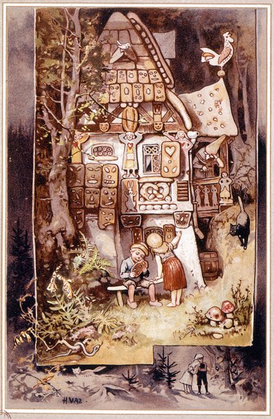 Hans og Grete, fortælling af Grimm - illustration af Hermann Vogel af Hermann Vogel