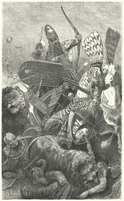 Ramses den Store i slaget ved Kadesj, 1274 f.Kr af Hermann Vogel