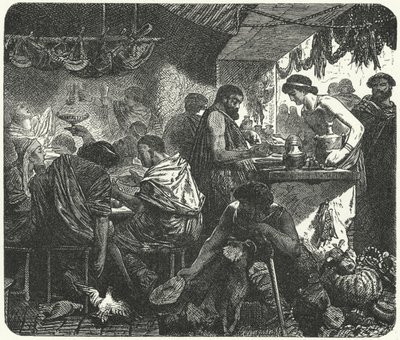 Scene i en værtshus i det antikke Rom af Hermann Vogel