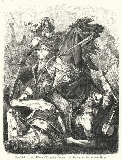 Siegfried fanger kong Ludegast af Hermann Vogel