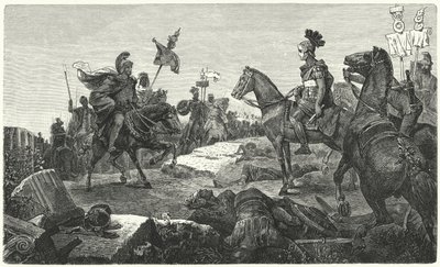 Mødet mellem Scipio Africanus og Hannibal før slaget ved Zama, 202 f.Kr af Hermann Vogel