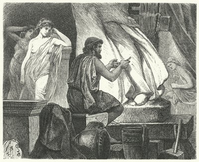Den athenske billedhugger Praxiteles atelier af Hermann Vogel