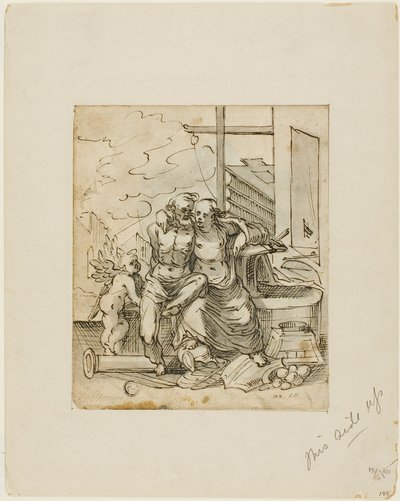 Venus i Vulcans smedje (recto); Geometri (verso) af Hermann Weyer