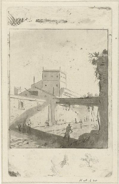 Bybilledet italiensk landskab af Hermanus Fock
