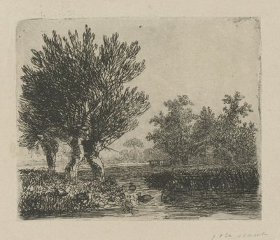 Tre pilepile ved en havnefront af Hermanus Jan Hendrik van Rijkelijkhuysen