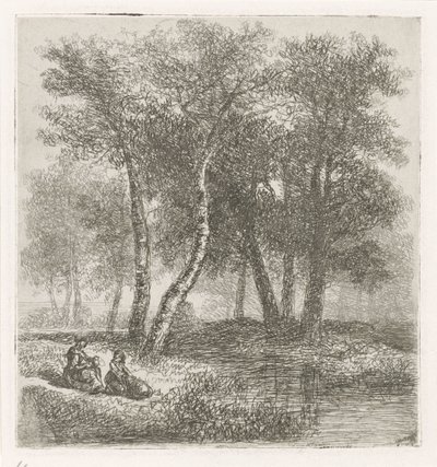 Mor og barn ved havnefronten af Hermanus Jan Hendrik van Rijkelijkhuysen