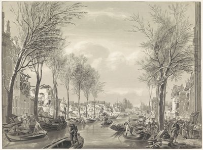 Restaureringsarbejde på Steenschuur efter katastrofen, 1807 af Hermanus Numan (possibly)