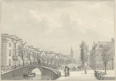 Udsigt over Rapenburg i Leiden fra Nieuwsteegbrug, 1807 af Hermanus Numan (signed by artist)