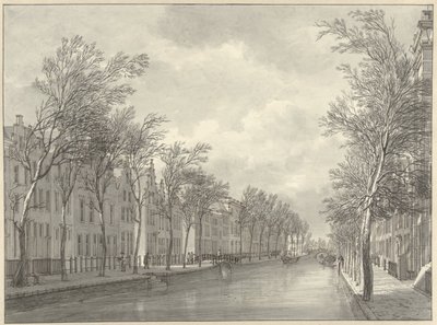 Udsigt over Rapenburg i Leiden fra Groenebrug, 1807 af Hermanus Numan (signed by artist)