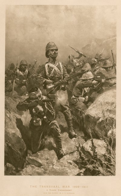 A Sharp Engagement: kamp under boerkrigen af Hermanus Willem (after) Koekkoek