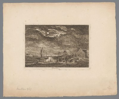 Udsigt over Spakenburg Spakenburg (titel på objekt) Udseende landskaber (serietitel) af Hermanus van Brussel