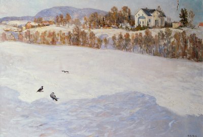 Gård i vinterlandskab af Heyn Barth