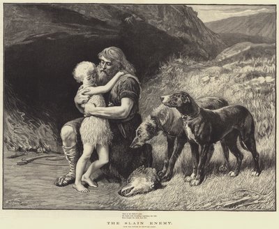 The Slain Enemy (gravering) af Heywood (after) Hardy