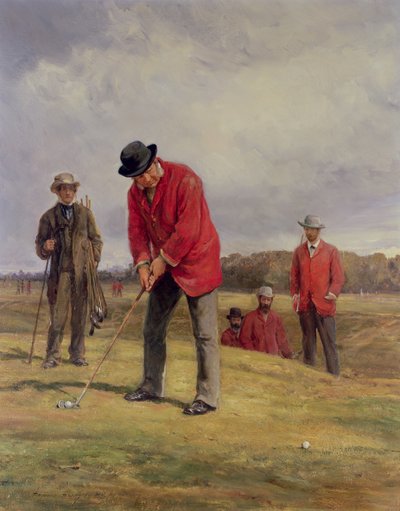 George Glennie Putting ved Blackheath med Putting Cleek, 1881 af Heywood Hardy