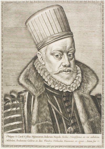 Phillip II, konge af Spanien af Hieronymous Wierix