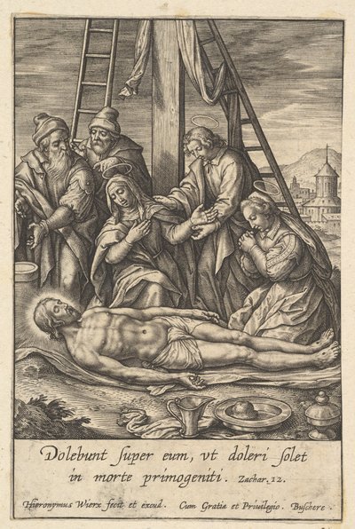 Klagesangen, før 1619. af Hieronymous Wierix